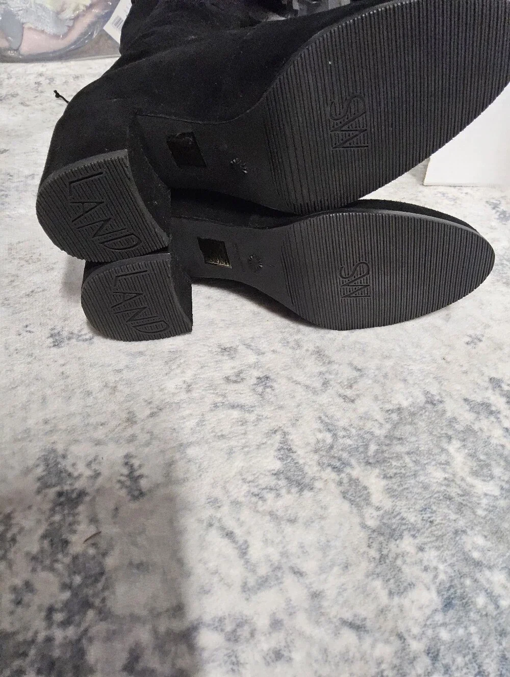 Customer Return Size 7 Stuart Weitzman Black Over-the-Knee Heeled Boots